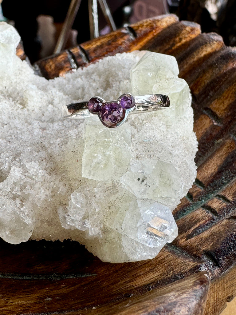 Amethyst Silver Ring Size 9 - "I am passionate and enthusiastic in all areas of my life."