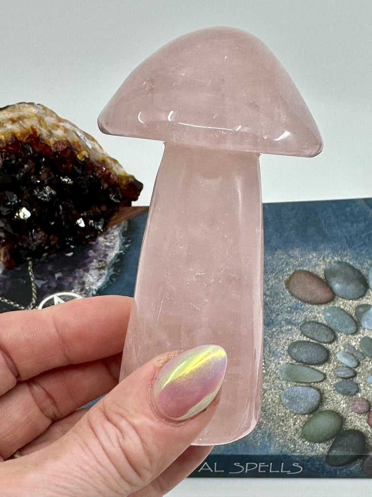 Rose Quartz Mushroom #2 260g 10.5cm - Love & Peace