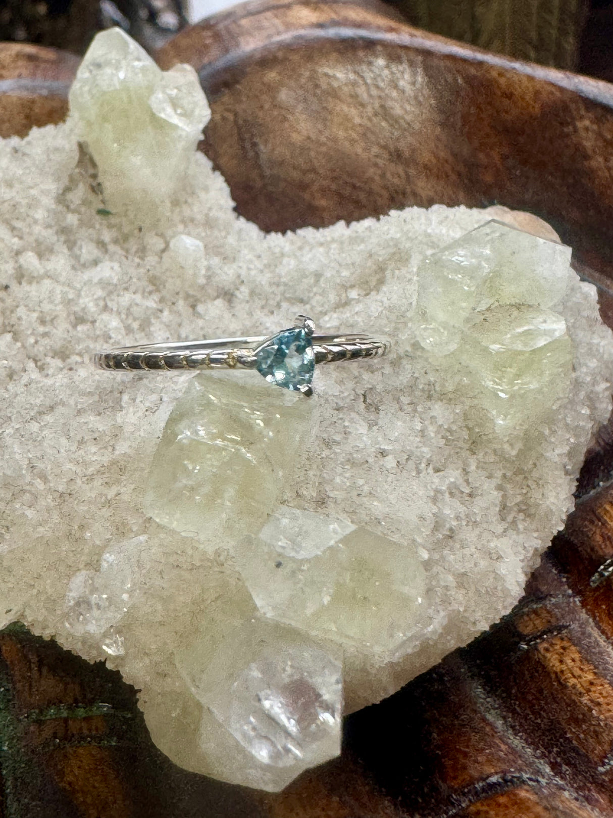 Blue Topaz Silver Ring Size 9 - "I communicate my thoughts with confidence and clarity."