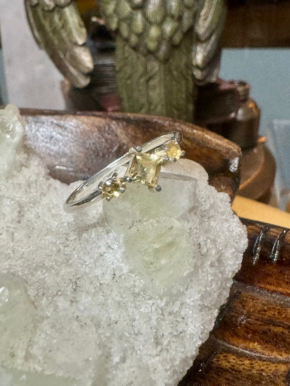 Citrine Silver Ring Size 9 - Manifestation. Abundance.