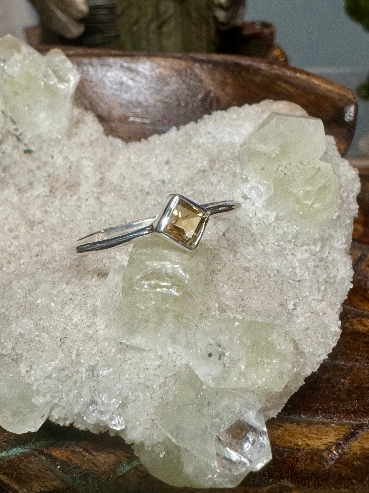 Citrine Silver Ring Size 9 - Manifestation. Abundance.