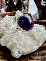 Amethyst Silver Ring Size 9 - "I am passionate and enthusiastic in all areas of my life."