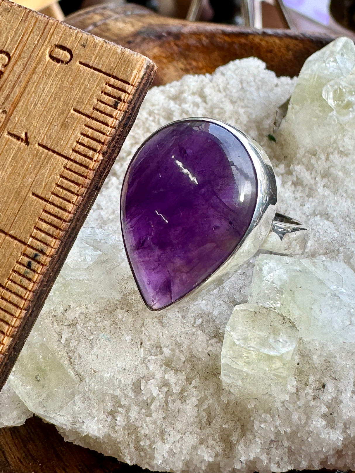 Amethyst Silver Ring Size 9 - "I am passionate and enthusiastic in all areas of my life."