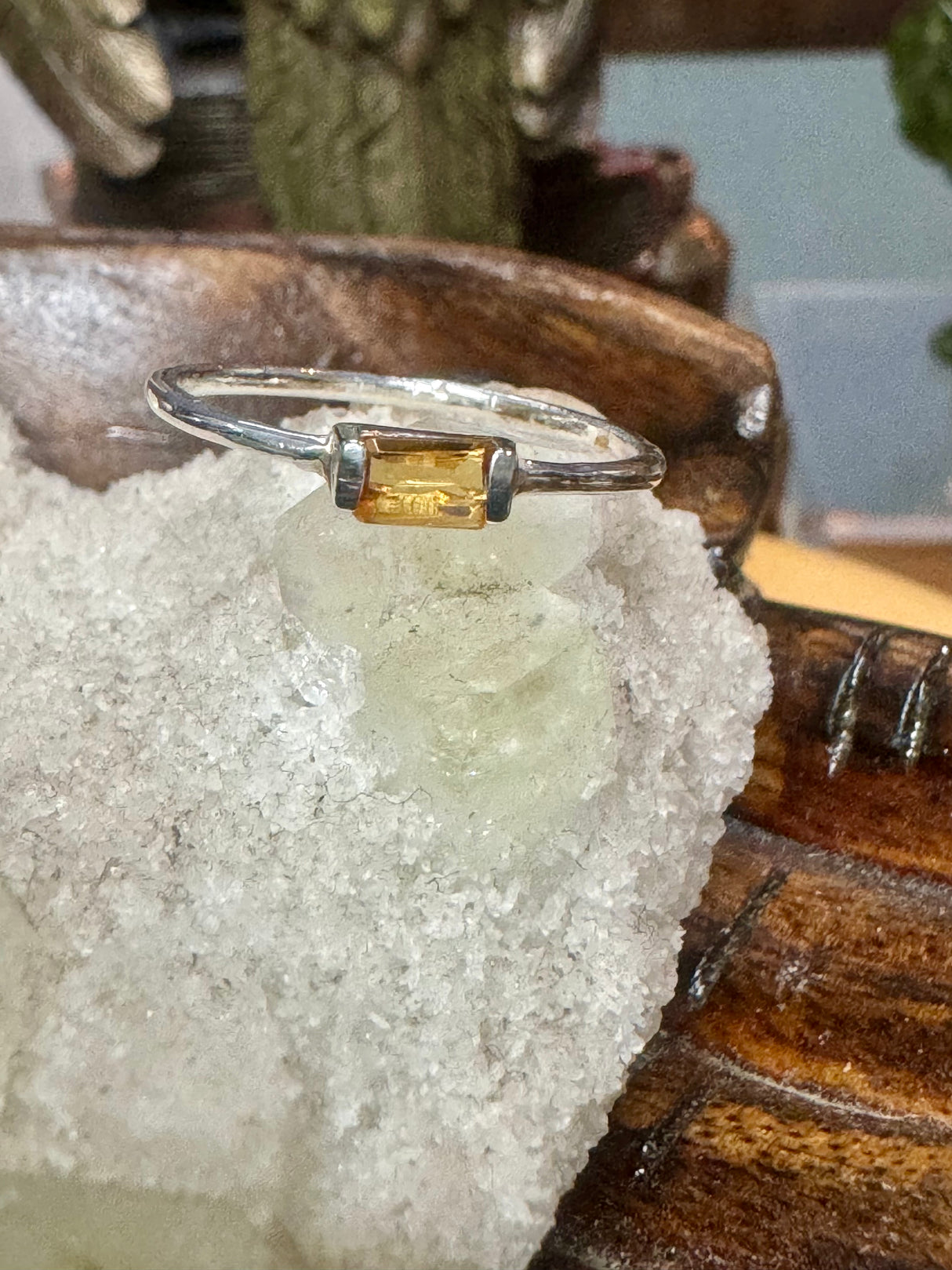 Citrine Silver Ring Size 9 - Manifestation. Abundance.