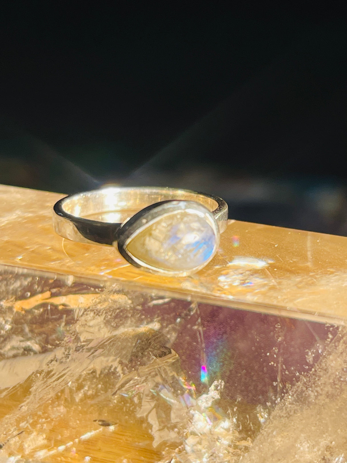 Labradorite Silver Ring- Size 5 - Protection. Intuition