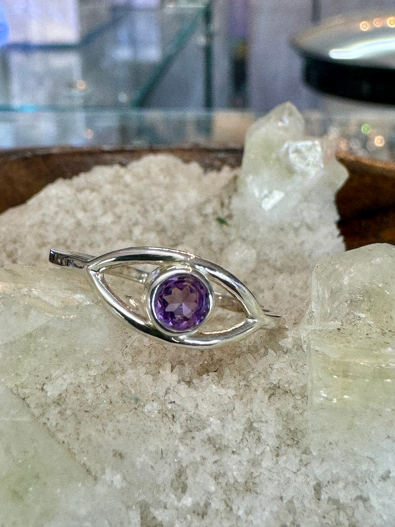 Amethyst Silver Ring Size 9 - "I am passionate and enthusiastic in all areas of my life."