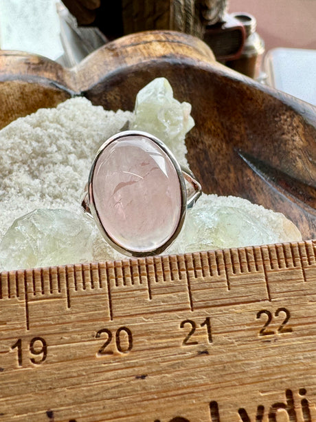 Rose Quartz Silver Ring Size 9 -  “I radiate love, beauty, confidence and grace”.