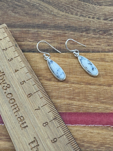 Dendritic Agate Silver Earrings  - Earth Healer