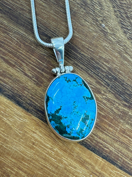 Turquoise Tibet Silver Pendant - "I express myself from a place of calmness, love, and truth."