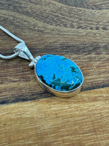 Turquoise Tibet Silver Pendant - "I express myself from a place of calmness, love, and truth."