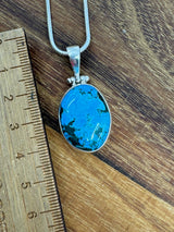 Turquoise Tibet Silver Pendant - "I express myself from a place of calmness, love, and truth."