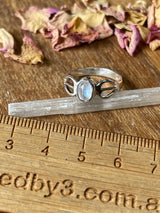 Rainbow Moonstone Silver Ring Size 7 - "My mind is open to new possibilities and opportunities”.