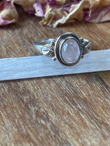 Rose Quartz Silver Ring Size 7 - “I radiate love, beauty, confidence and grace”.