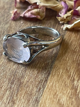 Rose Quartz Silver Ring Size 7 - “I radiate love, beauty, confidence and grace”.