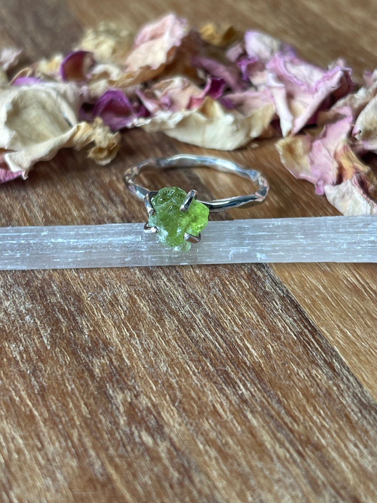 Peridot Silver Ring Size 7 - “I welcome abundance in all areas of my life”