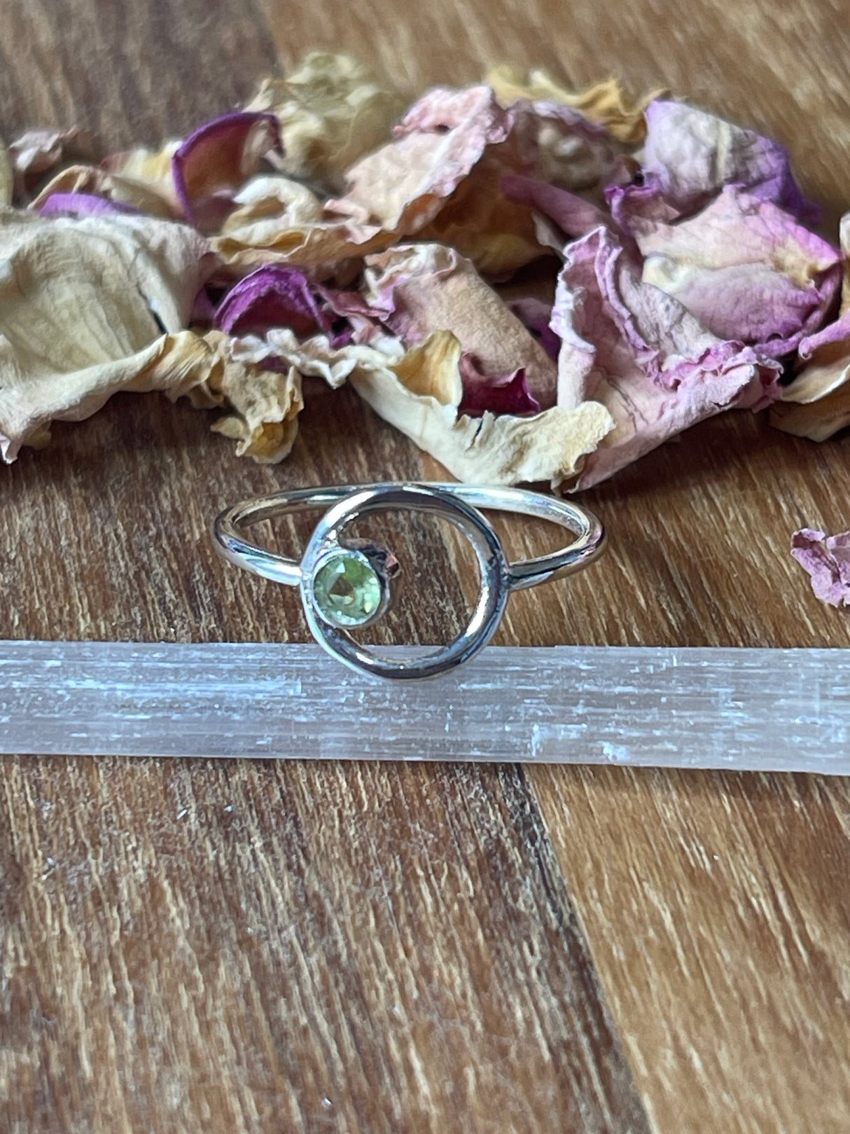 Peridot Silver Ring Size 7 - “I welcome abundance in all areas of my life”