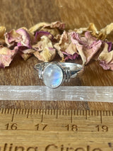 Rainbow Moonstone Silver Ring Size 8 - “My mind is open to new possibilities and opportunities”.