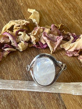 Rainbow Moonstone Silver Ring Size 8 - “My mind is open to new possibilities and opportunities”.