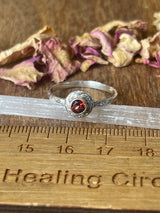 Garnet Silver Ring Size 8.5 - "I am passionate and enthusiastic in all areas of my life."