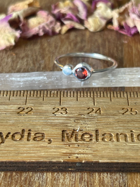 Garnet Silver Ring Size 8 - "I am passionate and enthusiastic in all areas of my life."