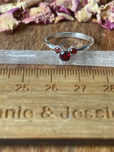 Garnet Silver Ring Size 8 - "I am passionate and enthusiastic in all areas of my life."