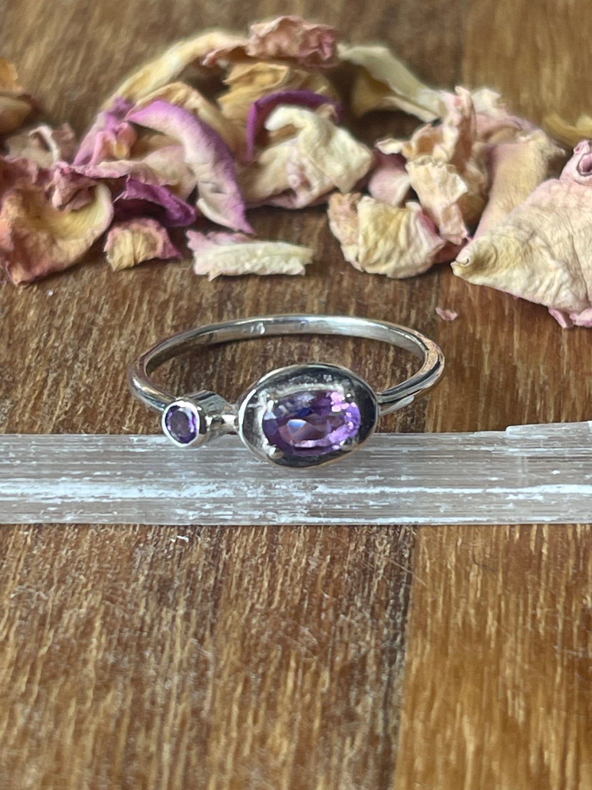 Amethyst Silver Ring Size 8 - “I trust my intuition and allow it to guide me each day”