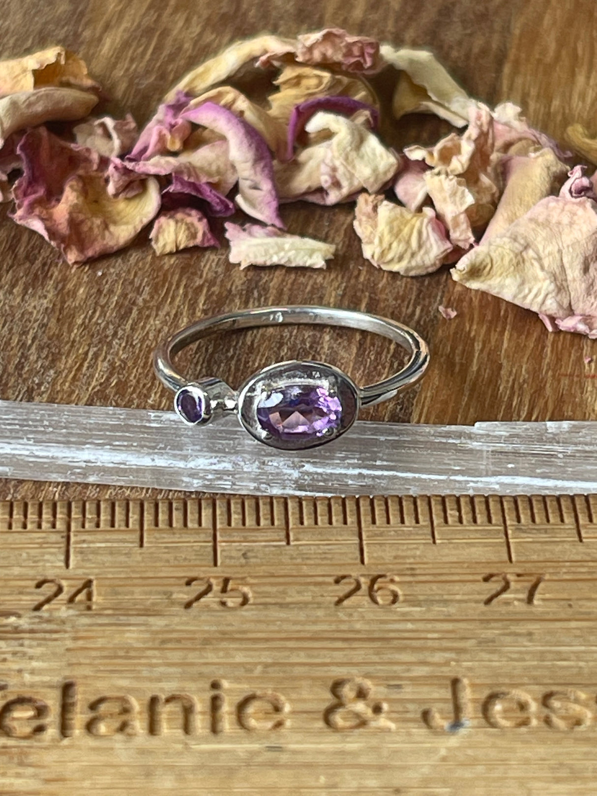 Amethyst Silver Ring Size 8 - “I trust my intuition and allow it to guide me each day”