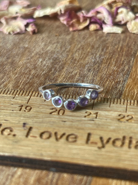 Amethyst Silver Ring Size 8 - “I trust my intuition and allow it to guide me each day”