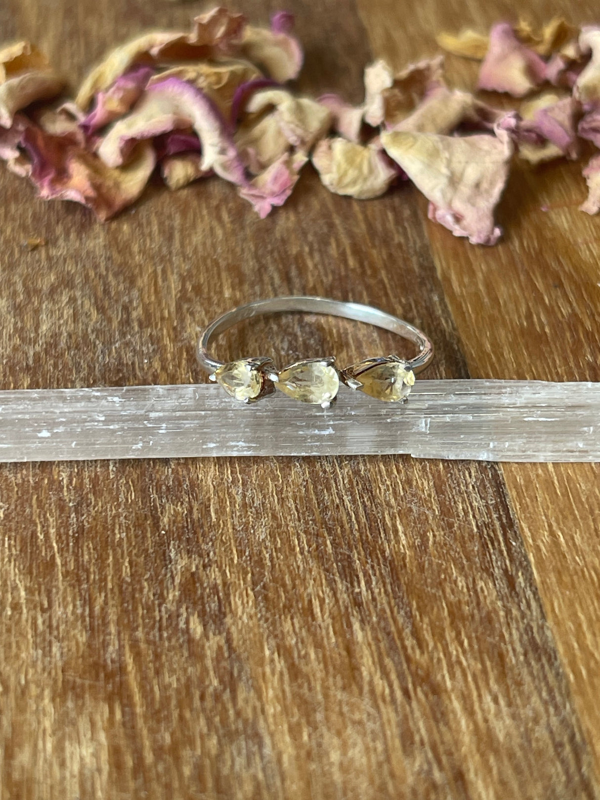 Citrine Silver Ring Size 8 - “I am successful in all areas of life”