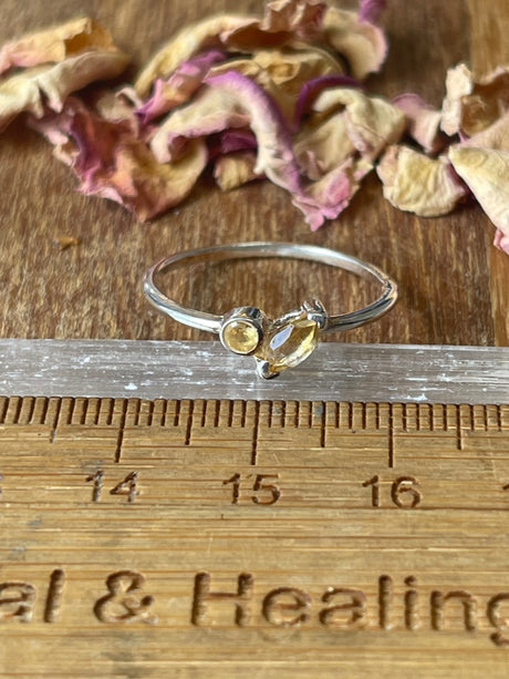 Citrine Silver Ring Size 8 - “I am successful in all areas of life”