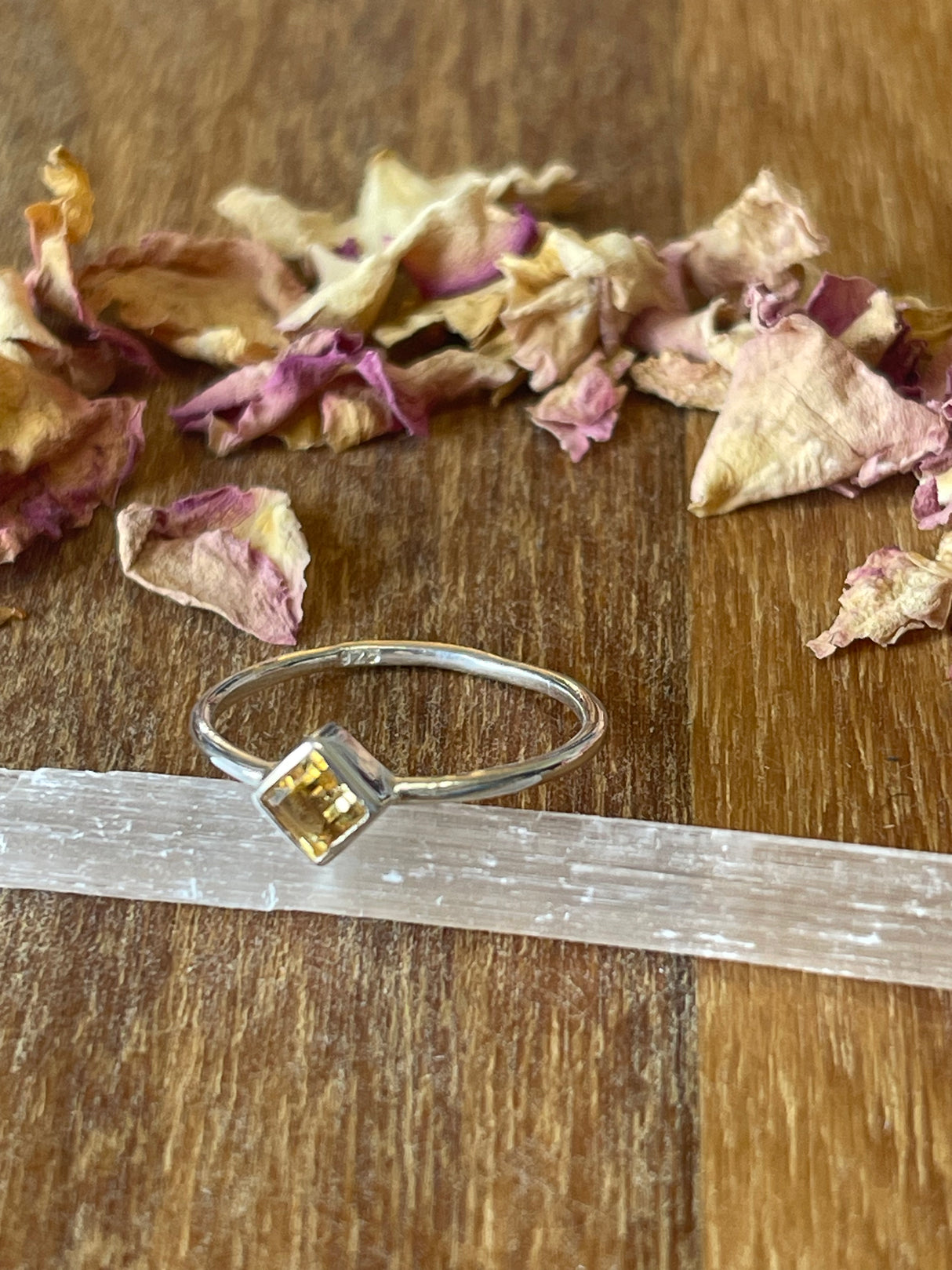 Citrine Silver Ring Size 8 - “I am successful in all areas of life”