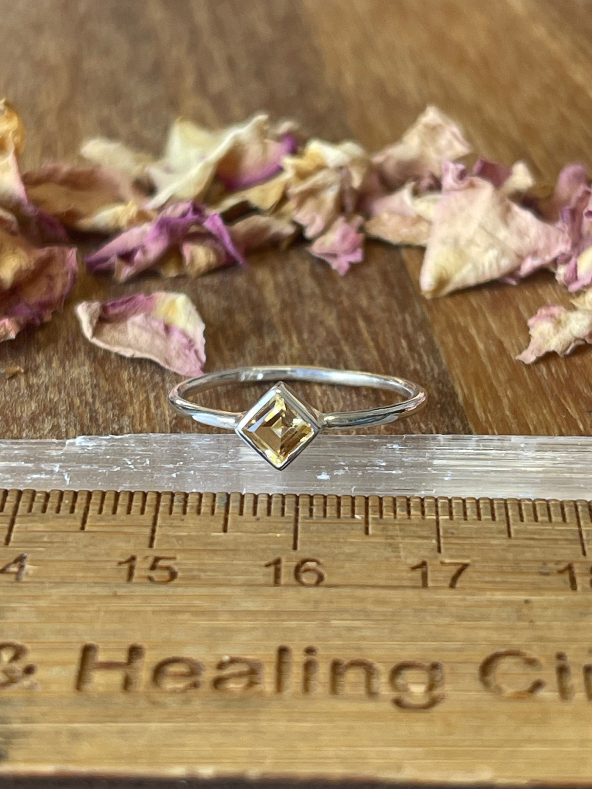 Citrine Silver Ring Size 8 - “I am successful in all areas of life”