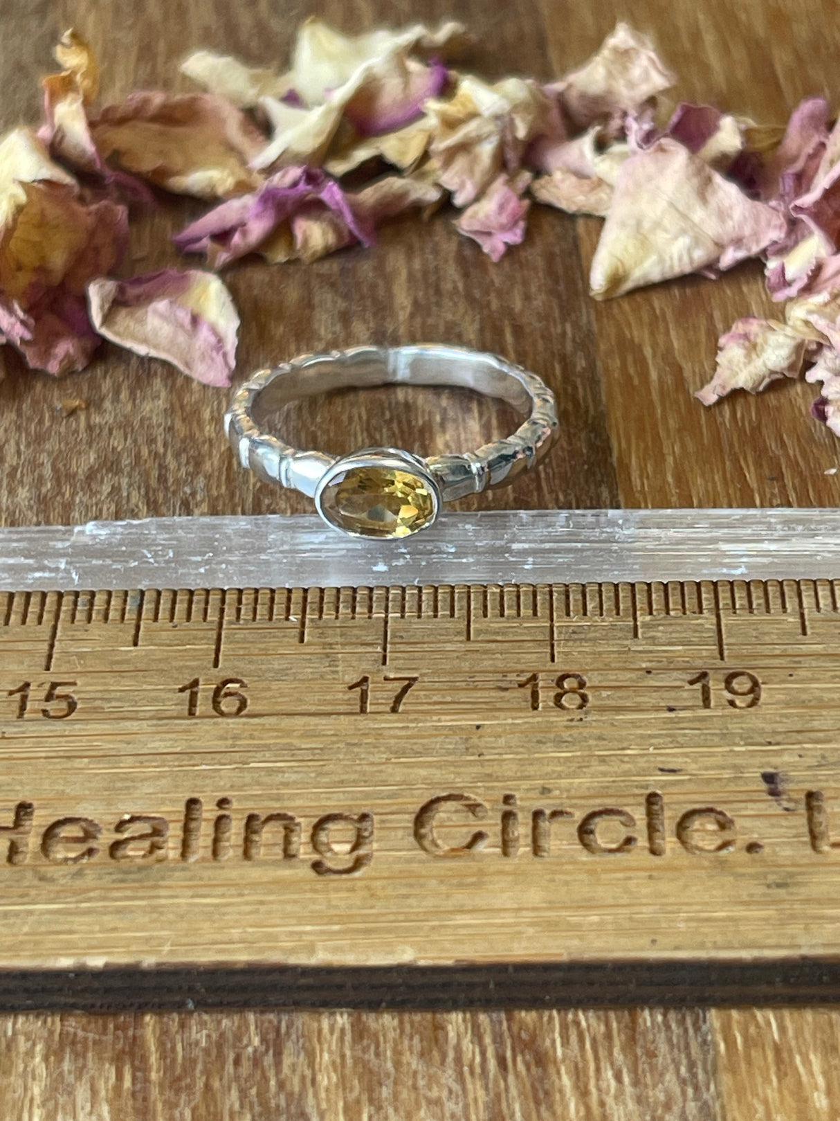 Citrine Silver Ring Size 8 - “I am successful in all areas of life”