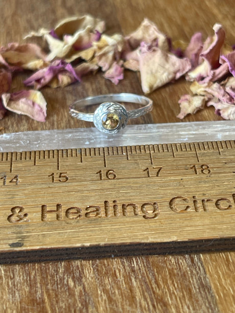 Citrine Silver Ring Size 8 - “I am successful in all areas of life”