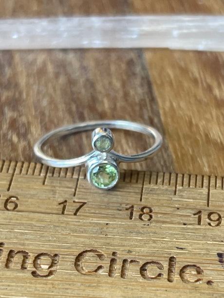 Peridot Silver Ring Size 8 -  “I welcome abundance in all areas of my life”.