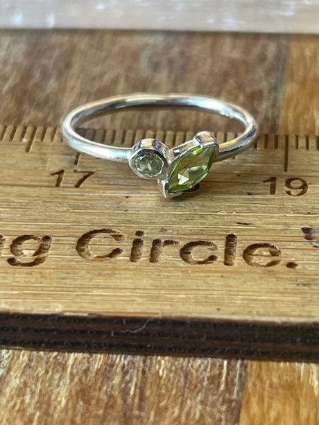 Peridot Silver Ring Size 8 -  “I welcome abundance in all areas of my life”.