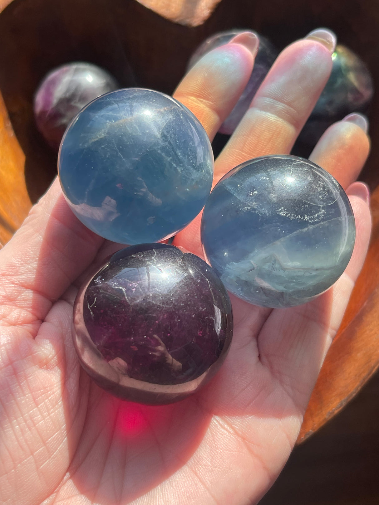 Fluorite Spheres - Affirmation: “I am organised and disciplined in all areas of my life”.