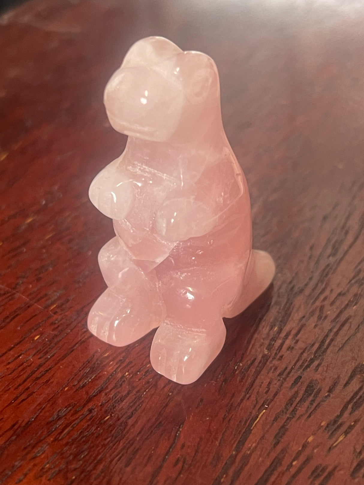 Rose Quartz Dinosaur Carving - Love. Luck.