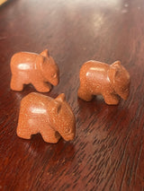 Goldstone Cute Tiny Bear Carving - Achieve Goals