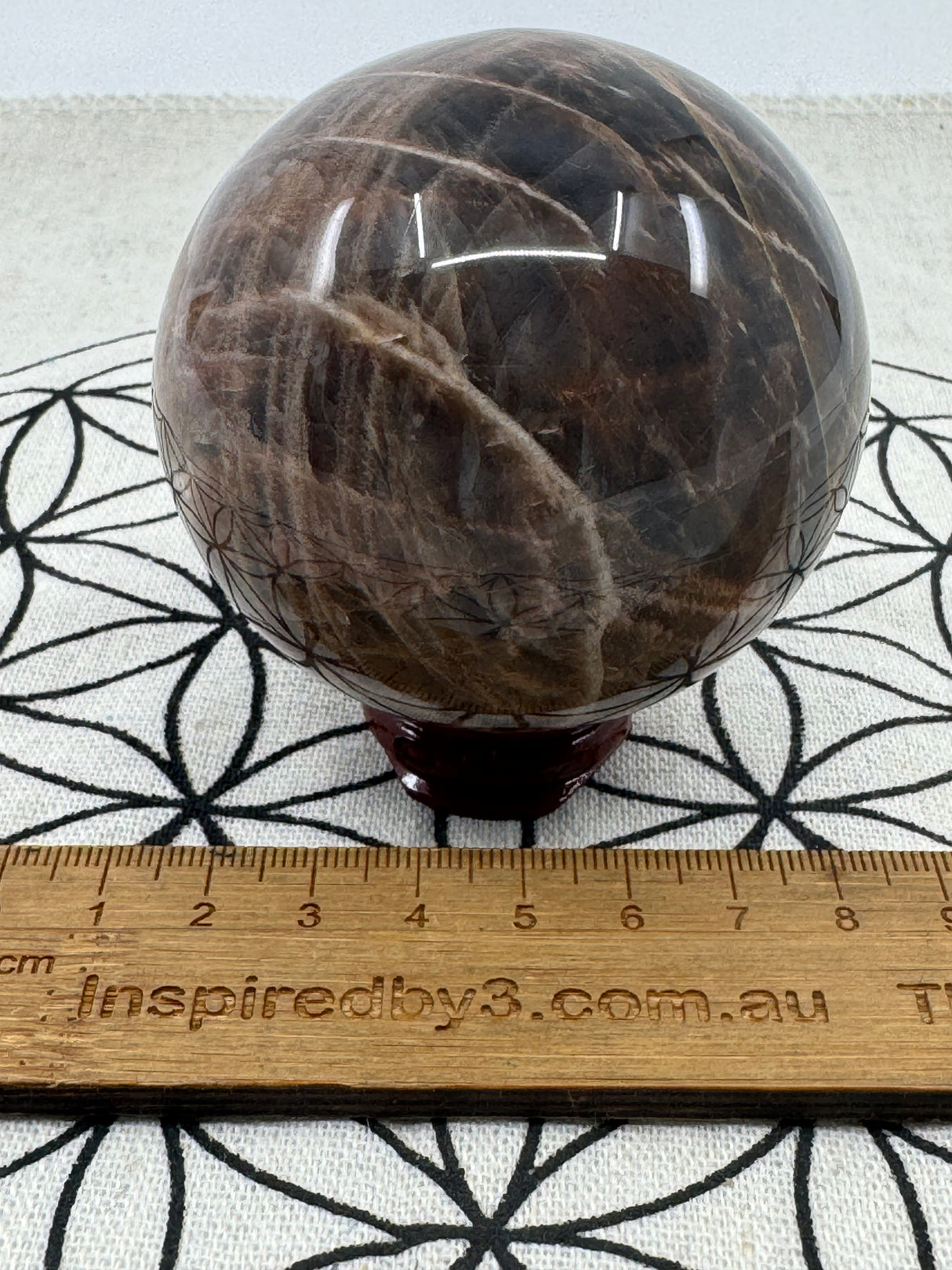 Black Moonstone Sphere 444g - ‘'I am open and ready for new beginnings in my life”.