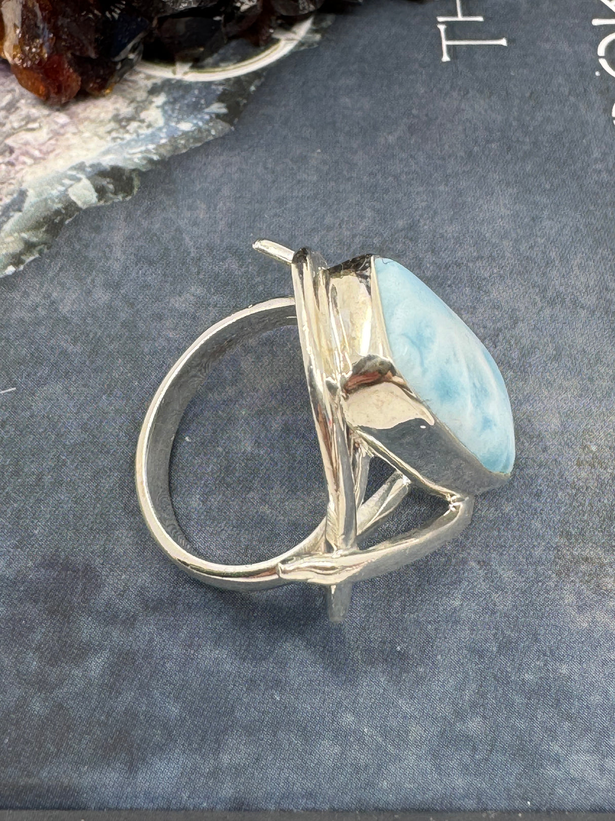 Larimar Ring Size 8 - "I allow myself to express my inner femininity".