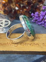 Azurite Silver Ring Size 10 #1 - “I am moving into alignment with my inner healing”.