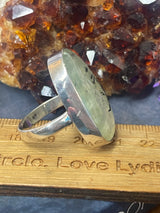 Prehnite Silver Ring Size 10 #2 - "I trust what the Universe has in store for me."