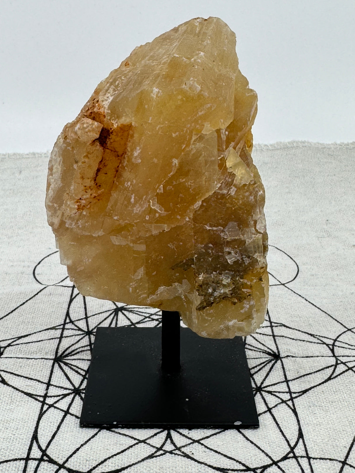 Honey Calcite on Stand - "I am ready to take immediate action to achieve my goals."