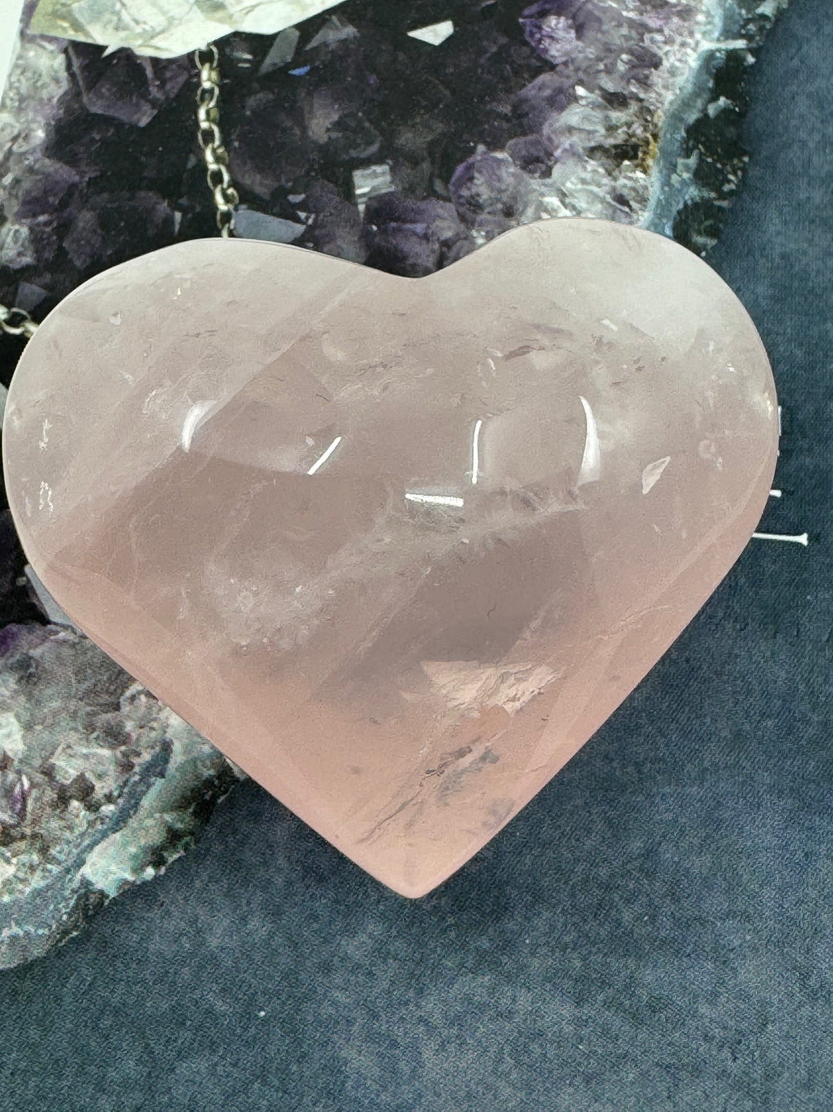 Rose Quartz Puffy Heart  70g - “I radiate love, beauty, confidence and grace”