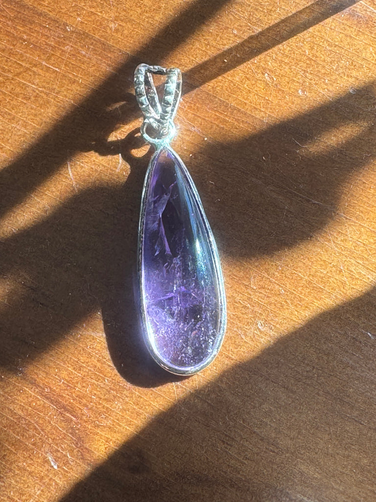 Amethyst Silver Pendant - Intuition & Protection