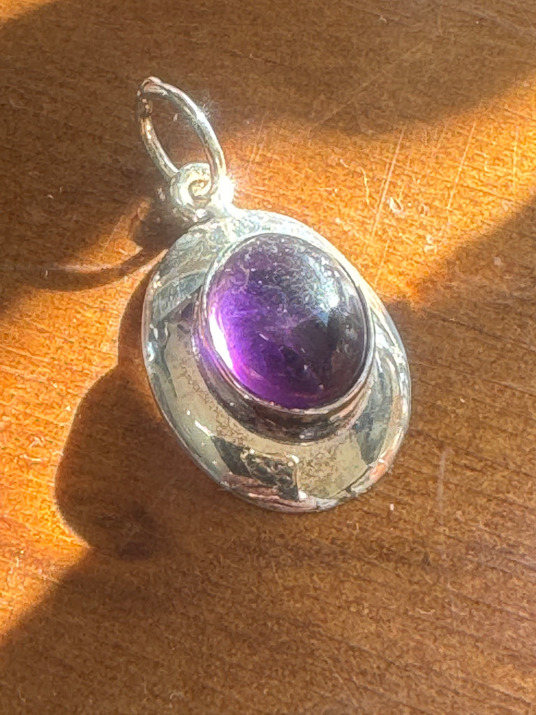 Amethyst Silver Pendant - Intuition & Protection