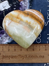 Green Onyx Puffy Heart 175g  - Inner Strength. Stress Relief.