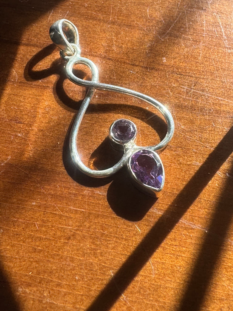 Amethyst Silver Pendant - Intuition & Protection