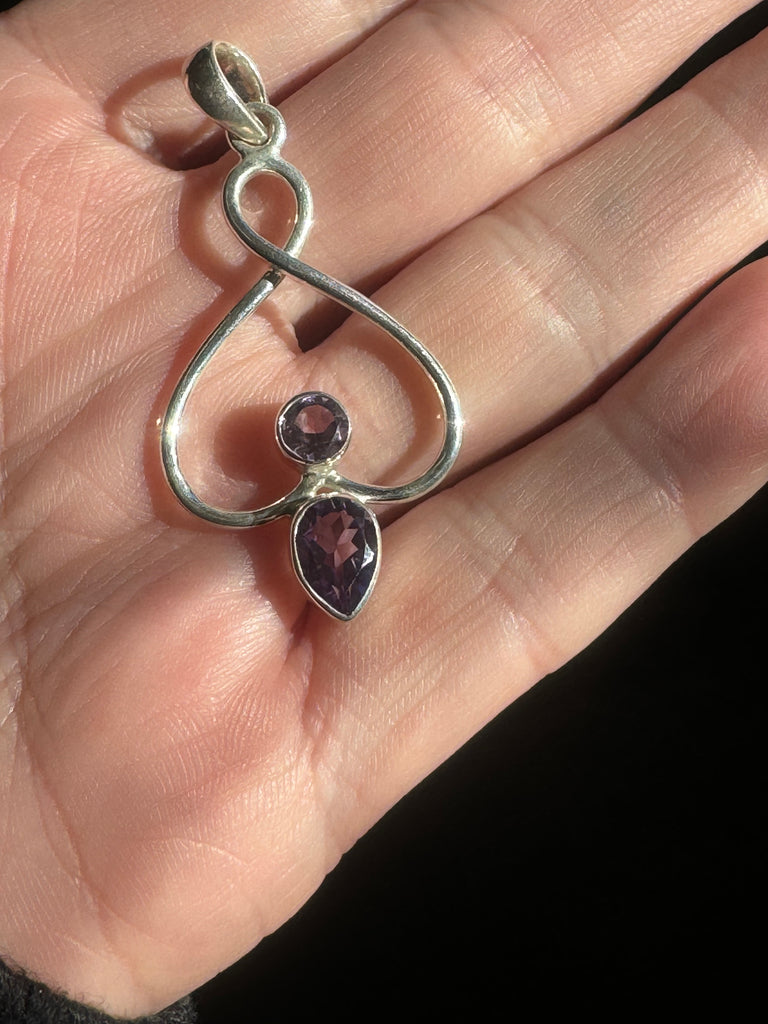 Amethyst Silver Pendant - Intuition & Protection